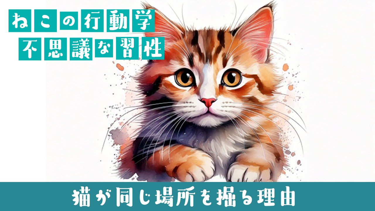 🐱猫が同じ場所を掘る理由｜習性？ストレス？気になる行動の真相と対処法