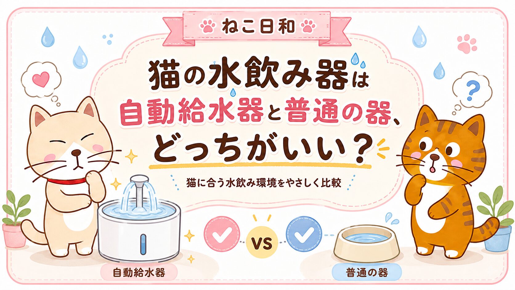 🐱猫の水飲み器は自動給水器と普通の器、どっちがいい？